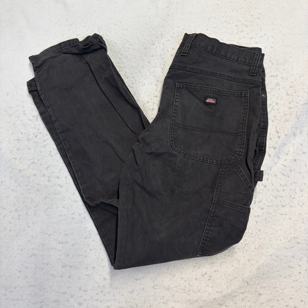 Dickies Carpenter Pants Mens 34x34 Black Duck Canvas Utility Workwear